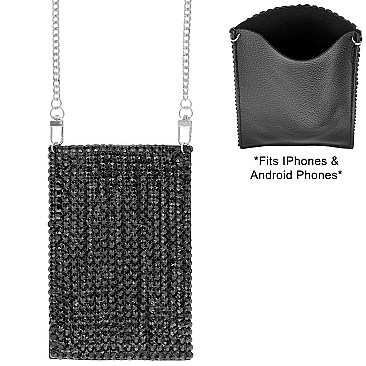 Glam Sparking Rhinestone Crossbody Cell Phone Bag