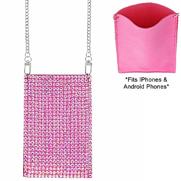 Glam Sparking Rhinestone Crossbody Cell Phone Bag