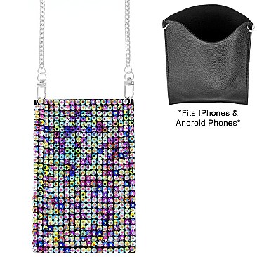 Glam Sparking Rhinestone Crossbody Cell Phone Bag