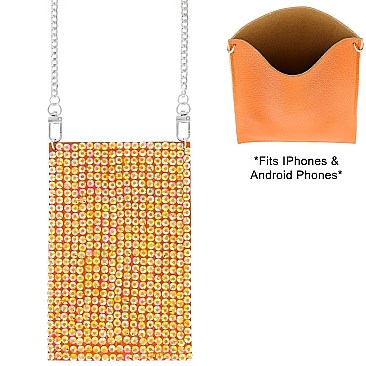 Glam Sparking Rhinestone Crossbody Cell Phone Bag