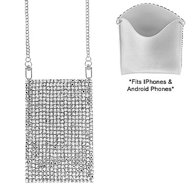 Glam Sparking Rhinestone Crossbody Cell Phone Bag