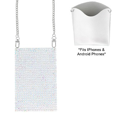 Glam Sparking Rhinestone Crossbody Cell Phone Bag