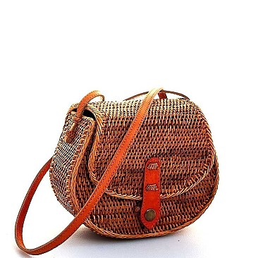 CUTE STYLISH NATURAL WOVEN CROSSBODY BAG