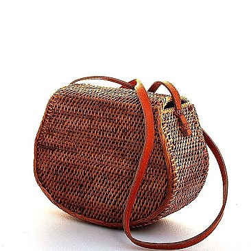 CUTE STYLISH NATURAL WOVEN CROSSBODY BAG