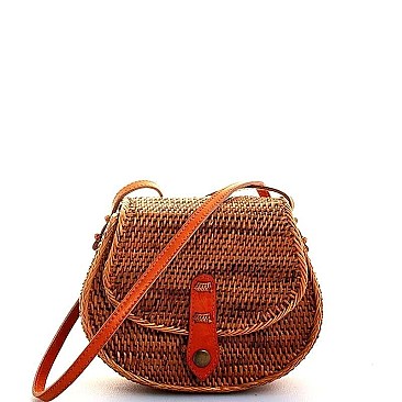 CUTE STYLISH NATURAL WOVEN CROSSBODY BAG