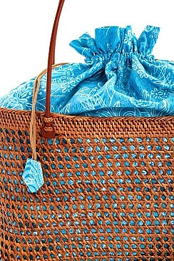 TRENDY NATURAL STRAW WOVEN FASHION TOTE BAG