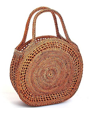 CHIC NATURAL FIBER WOVEN PURSE