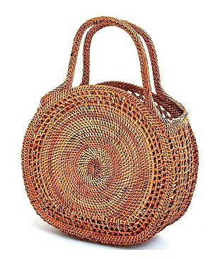 CHIC NATURAL FIBER WOVEN PURSE