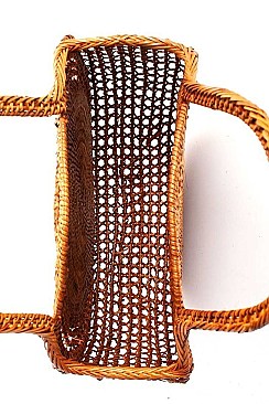 CHIC NATURAL FIBER WOVEN PURSE