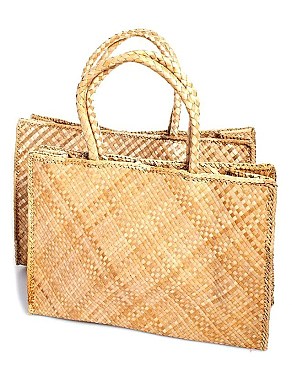 2IN1 TRENDY NATURAL WOVEN TOTE SET