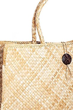 2IN1 TRENDY NATURAL WOVEN TOTE SET