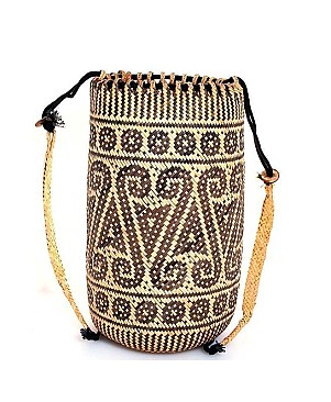 CHIC TRENDY NATURAL WOVEN BUCKET BACKPACK