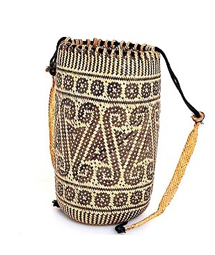 CHIC TRENDY NATURAL WOVEN BUCKET BACKPACK