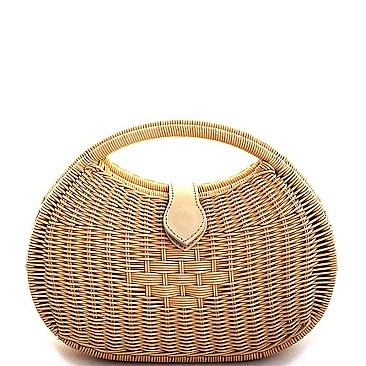 NATURAL STRAW WOVEN CHIC HANDBAG