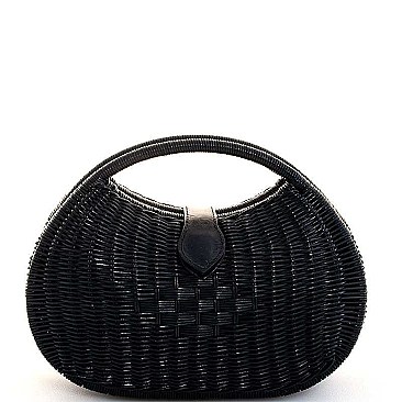 NATURAL STRAW WOVEN CHIC HANDBAG