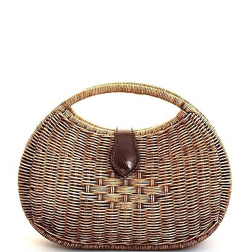 NATURAL STRAW WOVEN CHIC HANDBAG