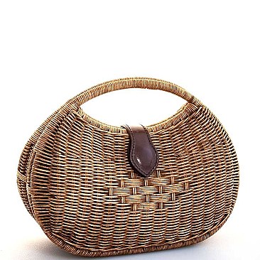 NATURAL STRAW WOVEN CHIC HANDBAG