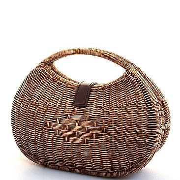 NATURAL STRAW WOVEN CHIC HANDBAG