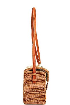 CLASSY CUTE STRAW WOVEN CROSSBODY BAG