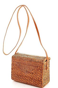 CLASSY CUTE STRAW WOVEN CROSSBODY BAG