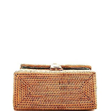 CLASSY CUTE STRAW WOVEN CROSSBODY BAG