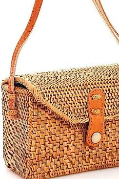 CLASSY CUTE STRAW WOVEN CROSSBODY BAG