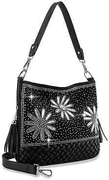 Daisy Rhinestone Hobo Handbag