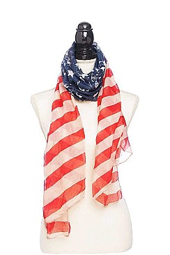 AMERICAN FLAG FASHION SCARF