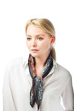 Paisely Print Pleated Satin Scarf