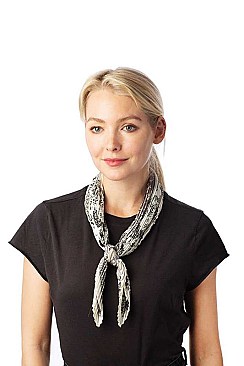 Paisely Print Pleated Satin Scarf