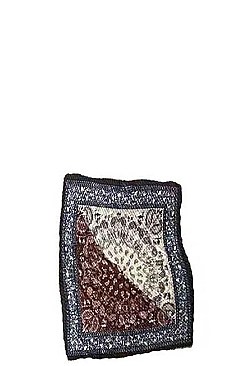 Paisely Print Pleated Satin Scarf