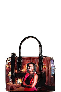 Michelle Obama 2 IN1 TRENDY FASHION BOSTON BAG WITH MATCHING WALLET