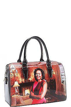 Michelle Obama 2 IN1 TRENDY FASHION BOSTON BAG WITH MATCHING WALLET