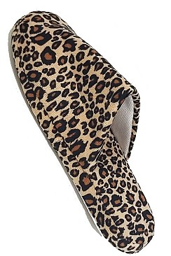 Pack of (12 PAIRS) ANIMAL PRINT INDOOR SLIPPERS FM-BB102