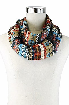 Multi Tone Aztec Print Infinity Scarves FM-BB111