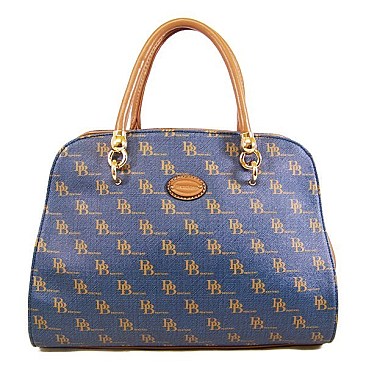 Two Tone Logo Print Satchel