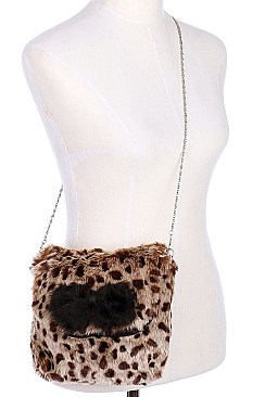 Pack of (12 pieces) FAUX FUR Leopard CLUTCH FM-BBG27081