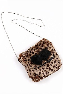 Pack of (12 pieces) FAUX FUR Leopard CLUTCH FM-BBG27081