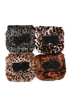 Pack of (12 pieces) FAUX FUR Leopard CLUTCH FM-BBG27081