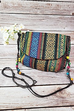 PACK OF ( 12 PCS ) ASSORTED COLOR Boho Vegan Shoulder Bag