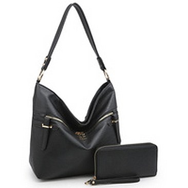 Front Zipper 2-in-1 Bucket Shoulder Bag