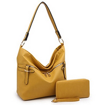 Front Zipper 2-in-1 Bucket Shoulder Bag
