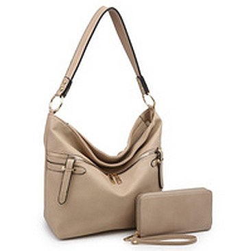 Front Zipper 2-in-1 Bucket Shoulder Bag
