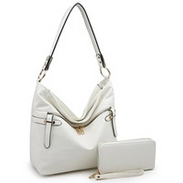 Front Zipper 2-in-1 Bucket Shoulder Bag