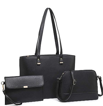 3 IN 1 CLASSIC STYLE LEATHER TOTE BAG SET