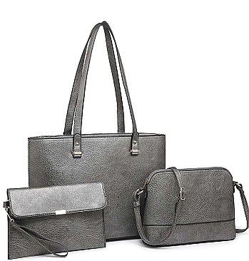 3 IN 1 CLASSIC STYLE LEATHER TOTE BAG SET