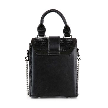 Petite Rhinestone Messenger Style Bag