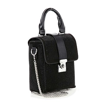 Petite Rhinestone Messenger Style Bag