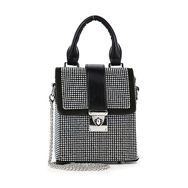 Petite Rhinestone Messenger Style Bag