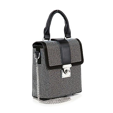 Petite Rhinestone Messenger Style Bag